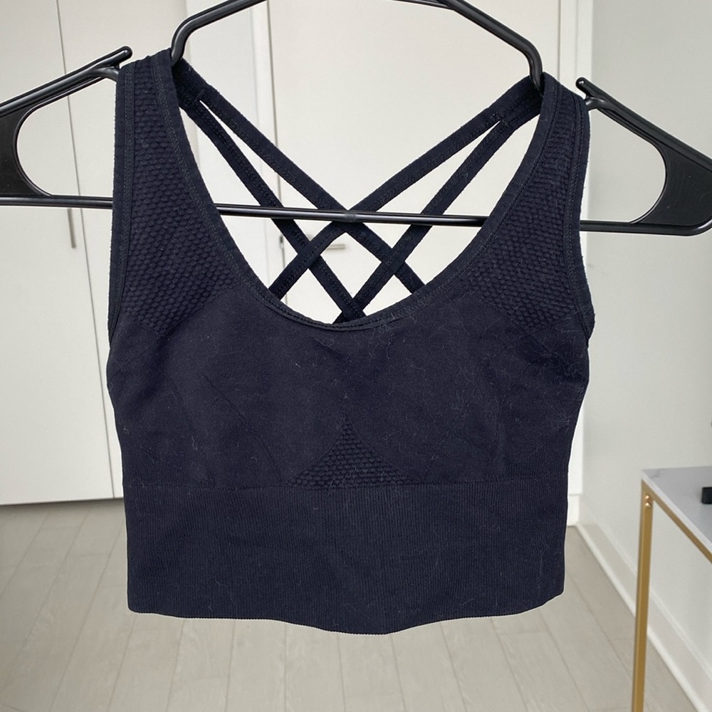 Z by Zella Racerback Black Sports Bra, Size Small, High Support, Cute!!